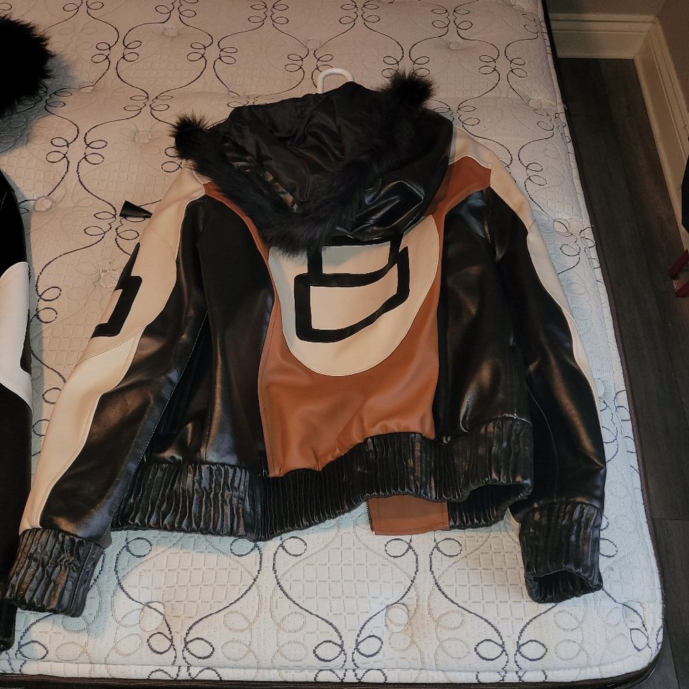 8 ball Brown Leather Jacket